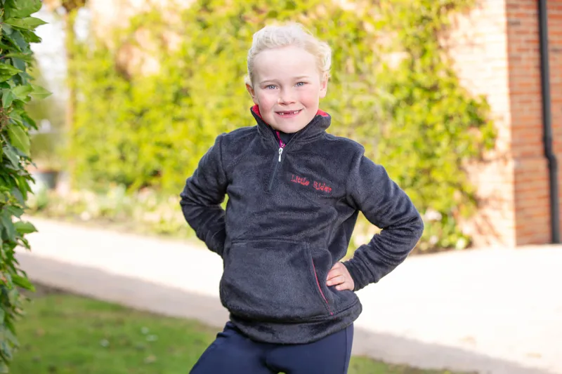 Hy Equestrian Nina Soft Fleece By Little Rider - Grey/Red